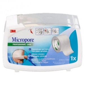 Micropore Portarollo Esparadrapo Papel Blanco 7,5M X 2,5Cm