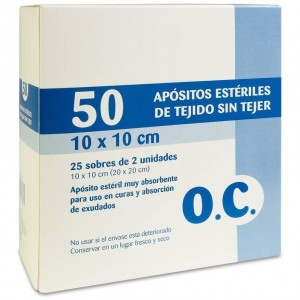 O.C Compresa Estéril Tejido Sin Tejer 10Cmx10Cm 50Uds