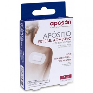 Aposán Apósito Estéril De Tejido Sin Tejer 7,2 X 5 Cm, 10 Uds