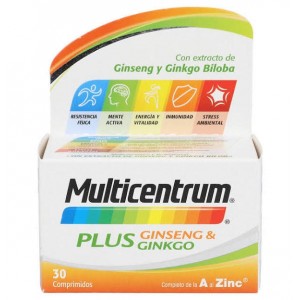 Multicentrum Plus Ginseng Y Ginkgo (30 Comprimidos)