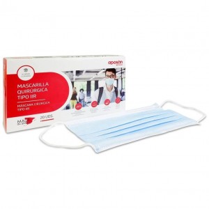 Aposán Mascarilla Quirúrgica Iir Azul, 20 Unidades