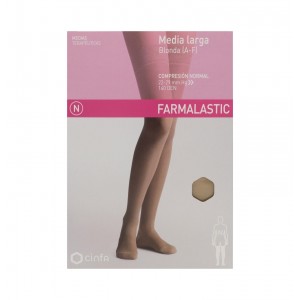 Media Larga (A-F) Compresion Normal - Farmalastic Blonda (Talla Extragrande Color Beige)