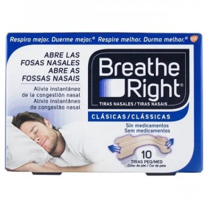 Breathe Right Clasicas - Tira Adh Nasal (10 Unidades Talla Pequeña-Mediana)