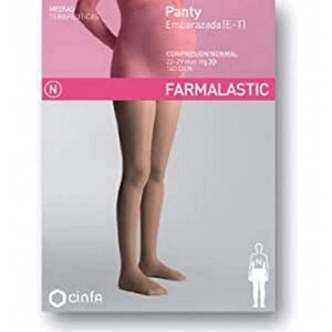 Panty Compresion Normal 140 Den Embarazada - Farmalastic (Talla Pequeña Color Beige)