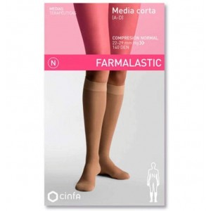 Media Corta (A-D) Compresion Normal - Farmalastic (Talla Mediana Color Beige)