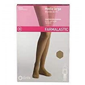 Media Larga (A-F) Compresion Normal - Farmalastic Blonda (Talla Reina Color Negro)