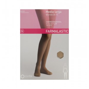 Media Larga (A-F) Compresion Normal - Farmalastic Blonda (Talla Grande Color Beige)