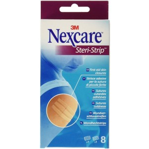 Nexcare Steri Strip, Sutura Cutanea Esteril, 3 ud 6 x 75 mm Y 5 ud 3 x 75 mm. - 3M