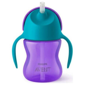 Vaso Pajita Y Asas Morado 210Ml +6Meses Scf796/02