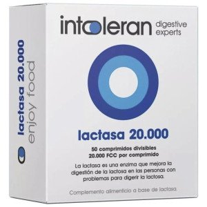 Intoleran Lactasa 20 000 Para Una Intolerancia A La Lactosa Muy Alta 50 Comprimidos