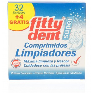 Fittydent Super Comprimidos - Limpieza Protesis Dental (32 + 4 Comprimidos)