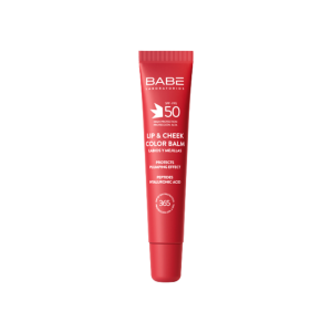 Bálsamo Labial y Mejillas con Color, SPF 50 Rojo, 20 ml. - BABE