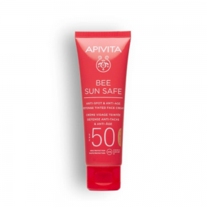 Bee Sun Safe Crema Antiedad & Antimanchas SPF50 con Color, 50 ml. - Apivita