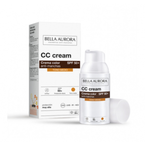 CC Crema Color Anti-manchas SPF 50+ Tono Medio, 30 ml. - Bella Aurora