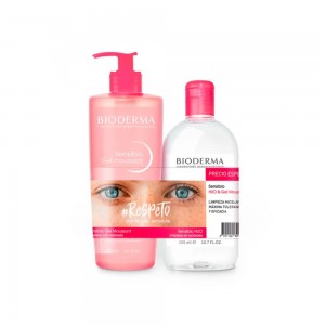 Pack Sensibio Gel Moussant, 500 ml + Sensibio H2O Solución Micelar, 500 ml. - Bioderma