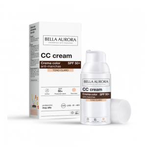 CC Crema Color Anti-manchas SPF 50+ Tono Claro, 30 ml. - Bella Aurora