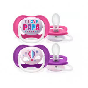 Chupete Ultra Air Happy Niña, 6-18 Meses x 2 ud. - Philips Avent