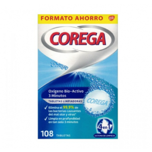 Corega Oxígeno Bio-Activo 3 Minutos, 108 ud. - Samforlab