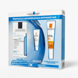 Protocolo Antiarrugas y Antimanchas: Hyalu B5 Suractivated Serum, 30 ml. + Anthelios UVMUNE 400 Fluido SPF50+,15 ml. + Mela B3 Serum, 3 ml. - La Roche Posay