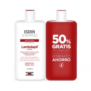 Lambdapil Duplo Champú Anticaída, 400 ml. + 400 ml. - Isdin 