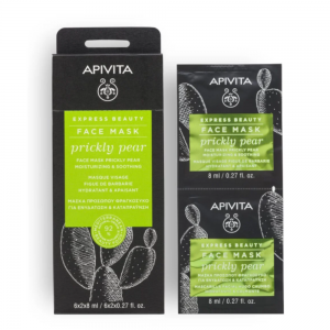 Express Beauty Mascarilla Facial Hidratante y Calmante con Higo Chumbo, 2 x 8 ml. - Apivita