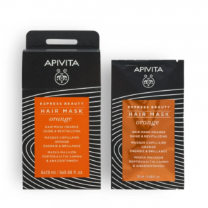 Express Beauty Mascarilla Capilar Brillo y Vitalidad con Naranja y Miel, 20 ml. - Apivita