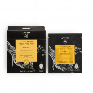 Express Beauty Mascarilla Facial de tejido Reafirmante y Efecto Lifting de Mástick, 6 x 15 ml. - Apivita