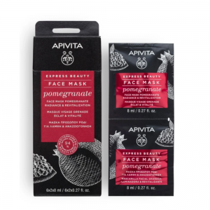 Express Beauty Mascarilla Revitalizante y Radiante con Granada, 2 x 8 ml. - Apivita