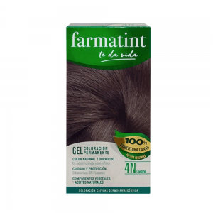 Farmatint Gel Coloración Permanente, 4N Castaño, 135 ml. - Perrigo