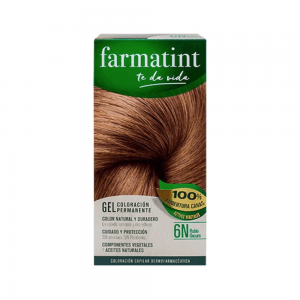 Farmatint Gel Coloración Permanente, 6N Rubio Oscuro, 135 ml. - Perrigo