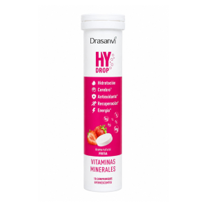 HY DROP Vitaminas y Minerales Fresa, 18 Comprimidos Efervescentes. - Drasanvi