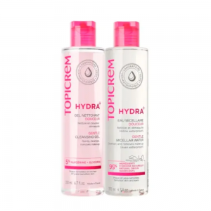 HYDRA+ Duplo Agua Micellar Suave + Gel Limpiador Suave, 200 ml + 200 ml. - Topicrem