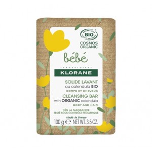 Jabón Limpiador Sólido a la Calendula Bio Cuerpo y Cabello Bebé, 100 G. - Klorane