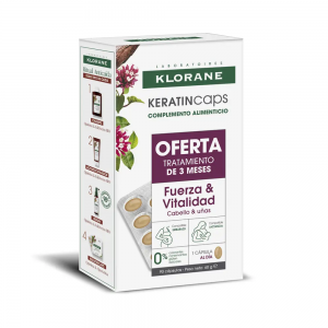 Keratincaps Tratamiento de 3 Meses, 2 cajas de 30 capsulas + 1 caja de 30 capsulas de Regalo! - Klorane