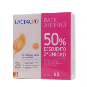 Pack Ahorro Lactacyd Gel de Higiene Intima, 2ª ud al 50%, 2 x 200 ml. - Perrigo