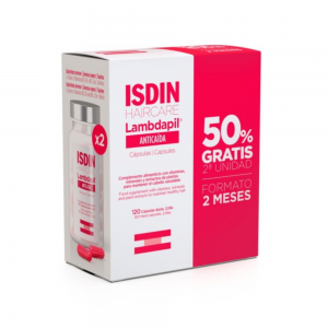 Lambdapil Duplo Anticaída Cápsulas, 2ª ud 50% de Descueto, 60 ud + 60 ud. - Isdin 