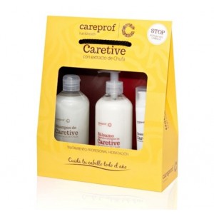 Pack Hidratación Intensa, Champú Caretive Extracto de chufa, 500 ml + Bálsamo Reparador Intensivo Caretive con Extracto de chufa, 500 ml + Essense Caretive Extracto de chufa, 100 ml. - Careprof