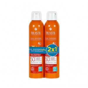 Pack Sun System Spray Trasparente Baby SPF50+, 200 ml. + 200 ml. - Rilastil