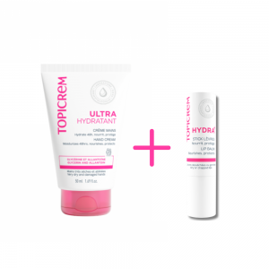 PACK UH Crema Manos Ultra-Hidratante, 50 + HYDRA+ Bálsamo Labial Ultra-Hidratante, 4 g. - Topicrem