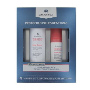 Pack Protocolo Pieles Reactivas, Skin Resist Velvet Cleanser, 200 ml + Skin Resist Sensage Sérum, 30 ml. - Cantabria Labs