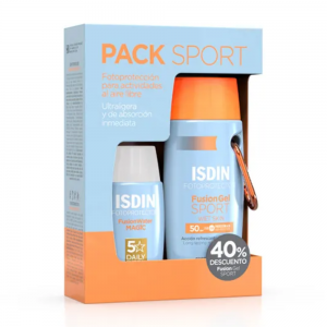 Pack SPORT, Fusion Gel Sport, 100 ml + Fusion Water MAGIC, SPF 50. - ISDIN