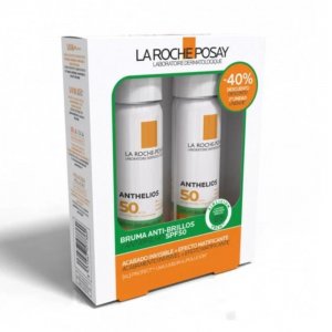 Pack Anthelios Bruma Facial Invisible Anti-Brillos SPF 50+, 75 ml + 75 ml. - La Roche Posay