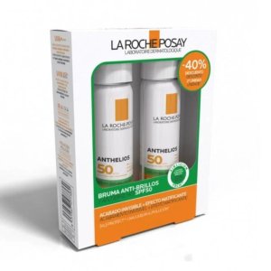 Pack Anthelios Bruma Facial Invisible Anti-Brillos SPF 50+, 75 ml + 75 ml. - La Roche Posay