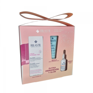 Pack Rutina Hidratación y Glow: Agua Intense 72 h, 40 ml. + Agua Limpiador Facial, 15 ml. + Intense C Serum , 15 ml. - Rilastil