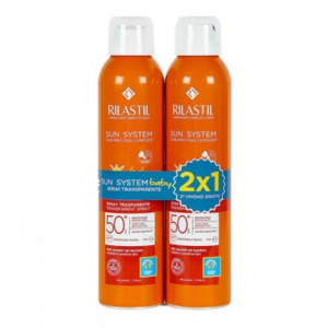 Pack Sun System Spray Trasparente Baby SPF50+, 200 ml. + 200 ml. - Rilastil