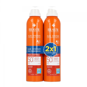 Pack Sun System Spray Trasparente SPF50+, 200 ml. + 200 ml. - Rilastil
