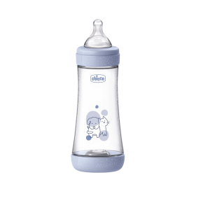 Biberón Perfect 5 silicona Azul Claro 4M+, 300 ml. - Chicco