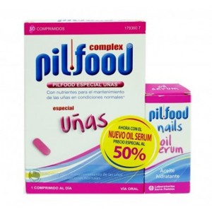 Pilfood Nail, 30 comprimidos + Pilfood Nails Oil Serum, 10 ml.  - Laboratorios Serra Pamies
