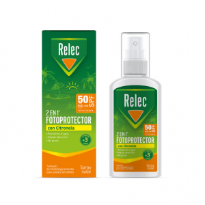 Relec 2en1 Fotoprotector con Citronela. - Perrigo