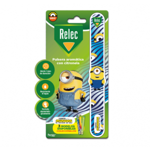 Relec Pulsera con Citronela Minions AZUL, 50 ml. - Perrigo